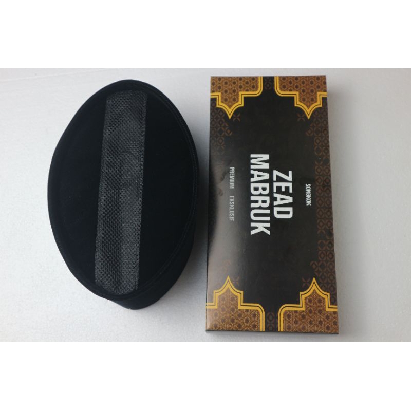 (BARU)PECI SONGKOK AC TENGAH ZEAD MABRUK 9CM/ Kopyah Hitam Tinggi 9Cm Polos Ac Tengah Super Premium
