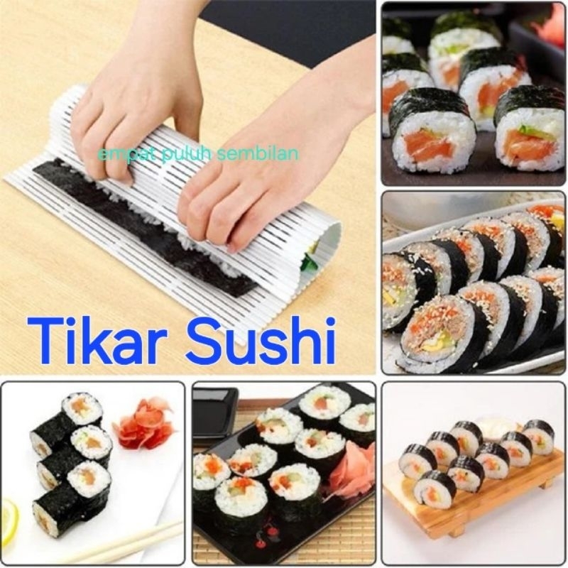 tikar sushi - roll sushi plastik kayu - alat pembuat kimbab