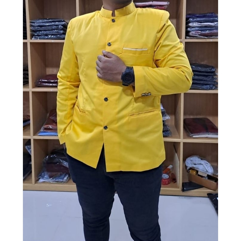 Jas santri/jaskoMandarin kerah sanghai/Jas formal dan non formal/blazer pria dan wanita