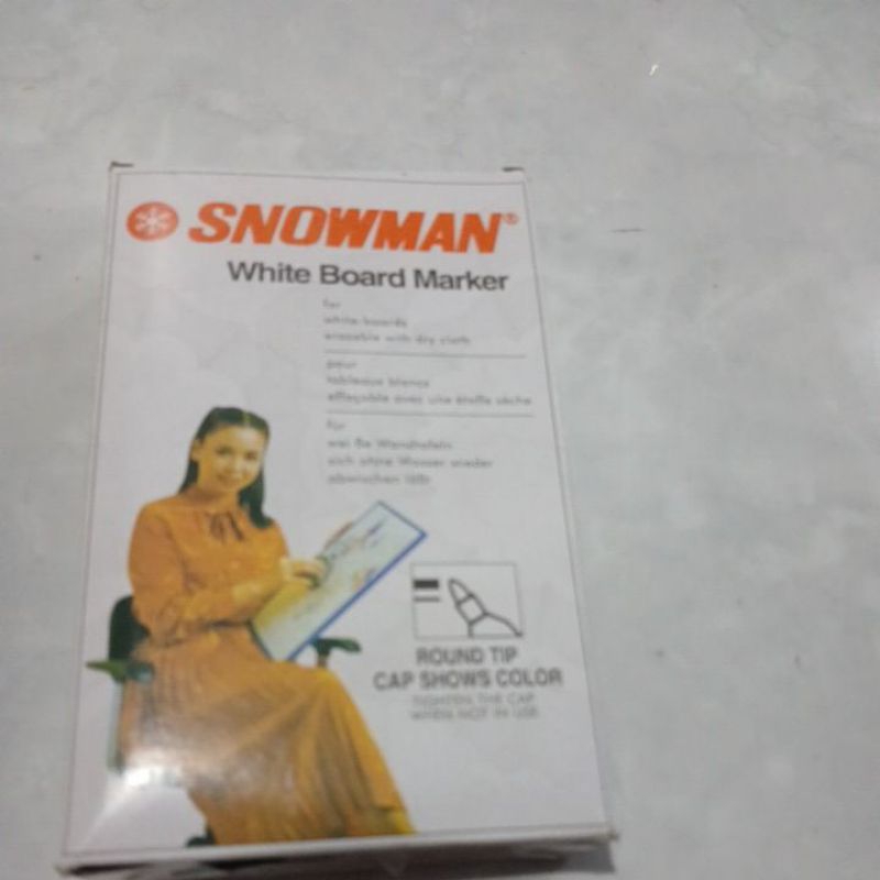 

Snowman white Board Marker isi 12 pcs