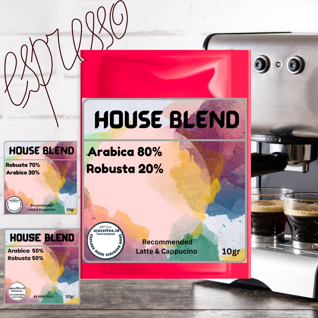 

Kopi Sachet Espresso House Blend 80%-20% Arabika - Robusta / Coffee Sachet House Blend 10gr ajacoffee