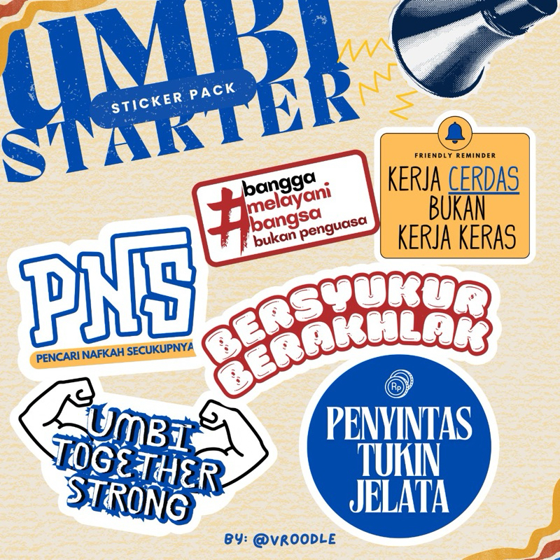 

UMBI STARTER STICKER PACK / STIKER VINYL PNS ASN / STICKER PACK DIECUT / STICKER DECO LAPTOP HELM HP