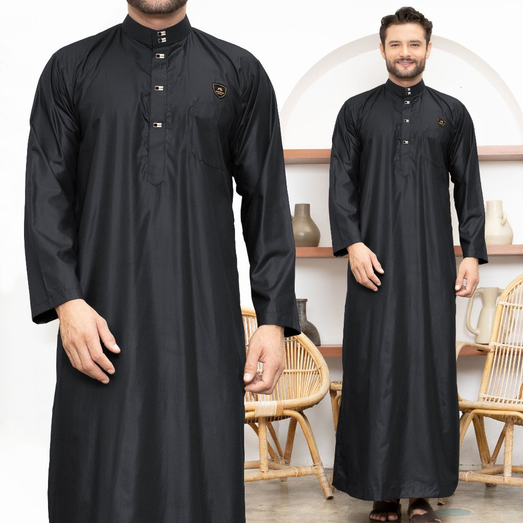 Gamis Pria Dewasa Kancing Import Jubah Motif Harmain Fadlan Series Original Assuffah