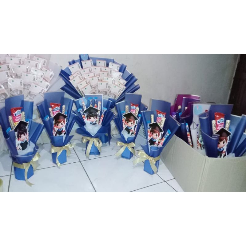 

Buket Topper Wisuda Snack dan Uang Mungil Murah Cantik