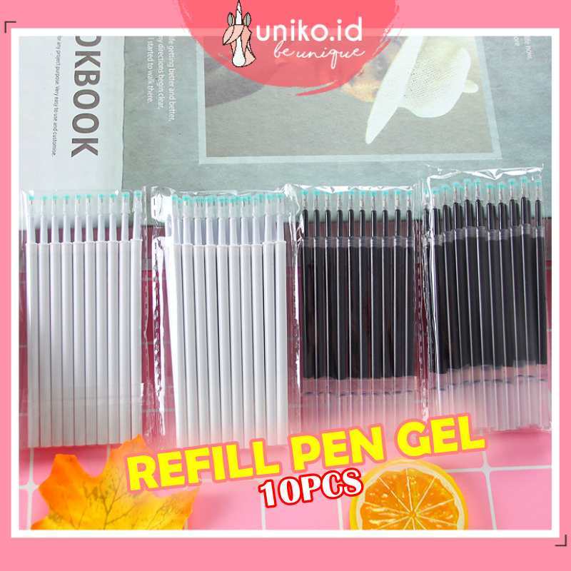 UNIKO.ID - 10 PCS ISI ULANG PENA GEL 0.5mm 1 PACK REFILL PEN PULPEN GEL
