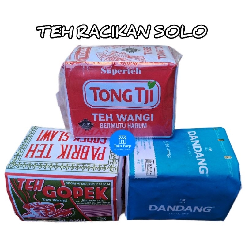 

Teh Racikan Solo Viral 3 Pcs @40 gr (Dandang, Gopek, Tong Tji) Es Teh Jumbo Laris