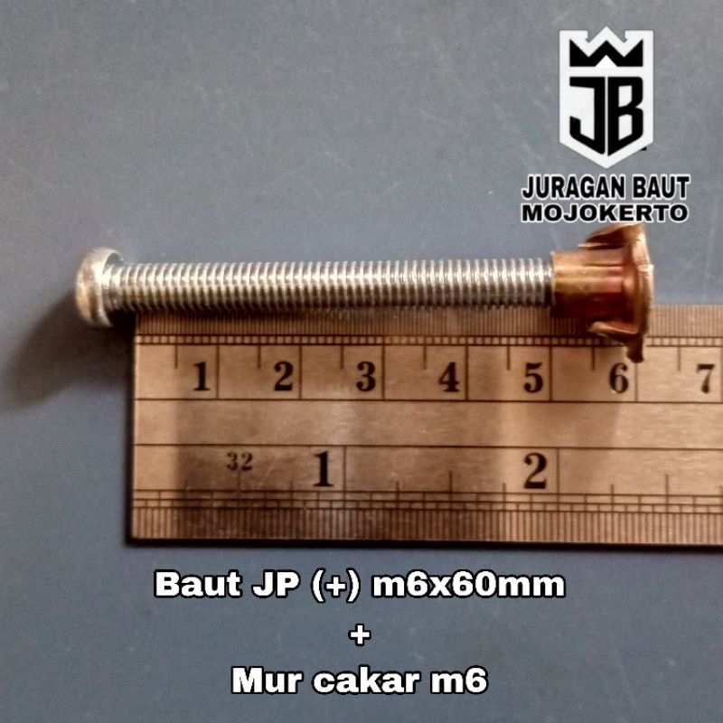Baut speaker JP + m6x60mm + mur cakar m6 / baut spiker 6cm