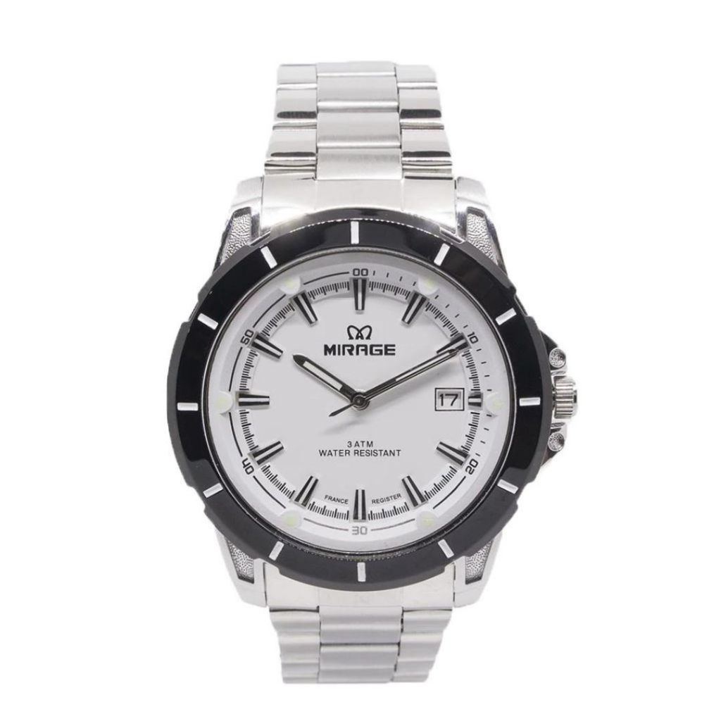 Jam Tangan Mirage Pria 8713 BRP Putih TGL M-2 Original Garansi Resmi