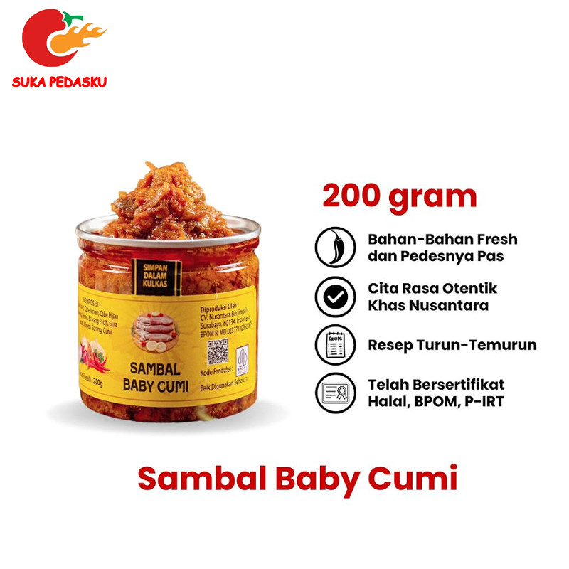 

SAMBAL BABY CUMI 200 gram produk dijamin 100% halal