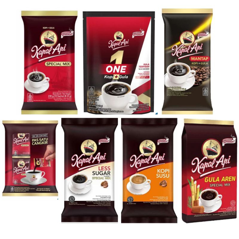 

Kapal Api Aneka Kopi sachet Special mix kopi mantab gula dan susu dan gula aren less sugar one 1