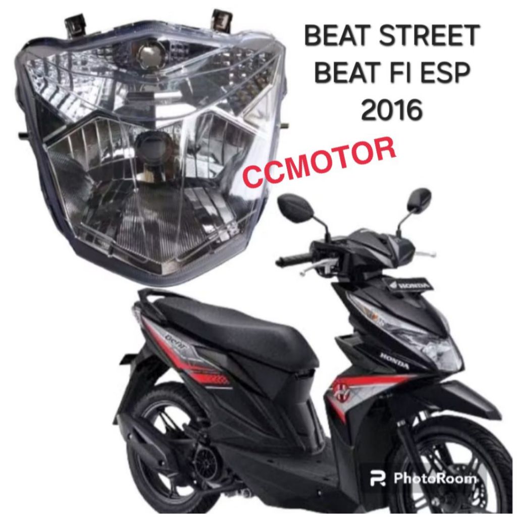 REFLEKTOR LAMPU DEPAN BEAT FI ESP STREET 2016 MERK WIN