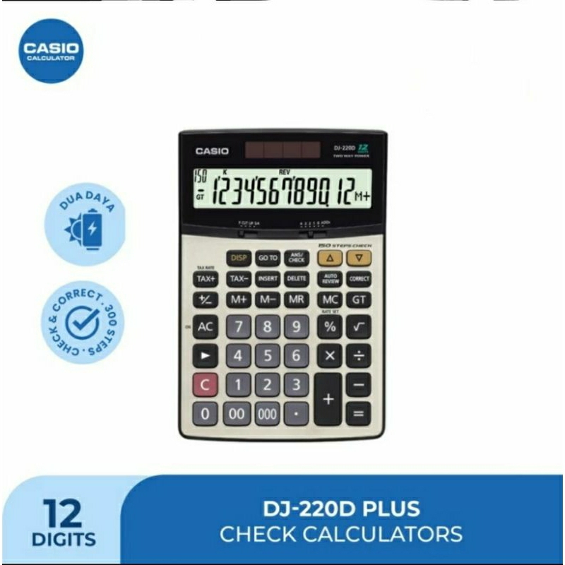 

Casio DJ-220D Plus Kalkulator Toko Dagang Calculator 12 Digit Fungsi Cek