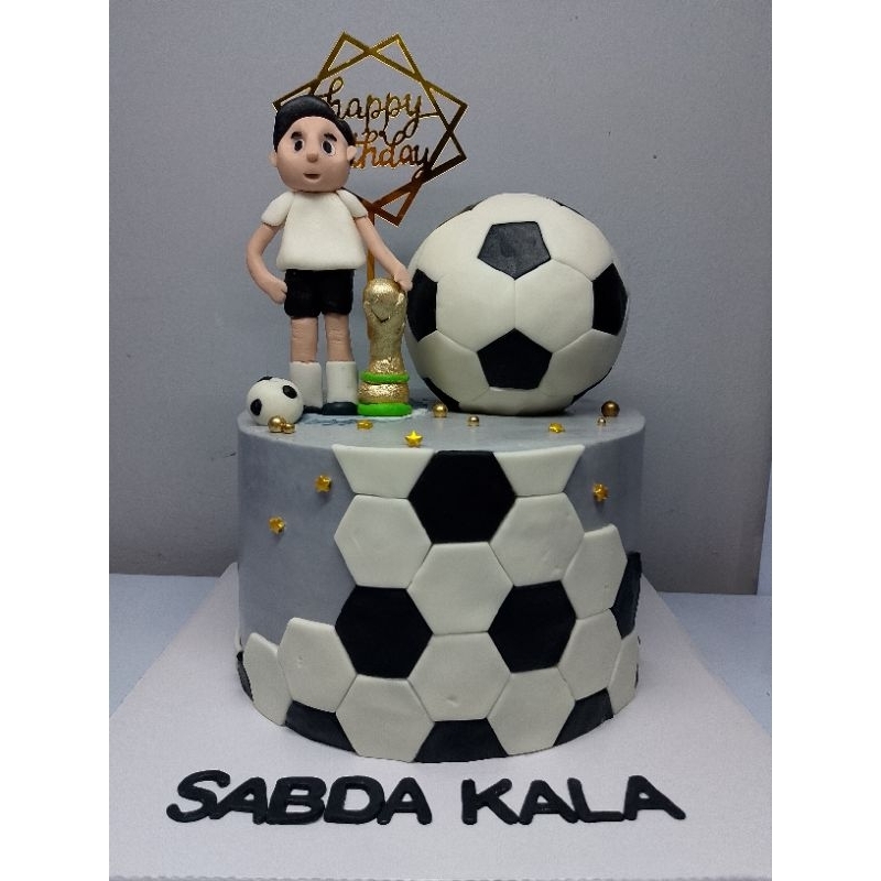 

kue Ulang Tahun Tart Cake Tema Bola Soccer Foot Ball