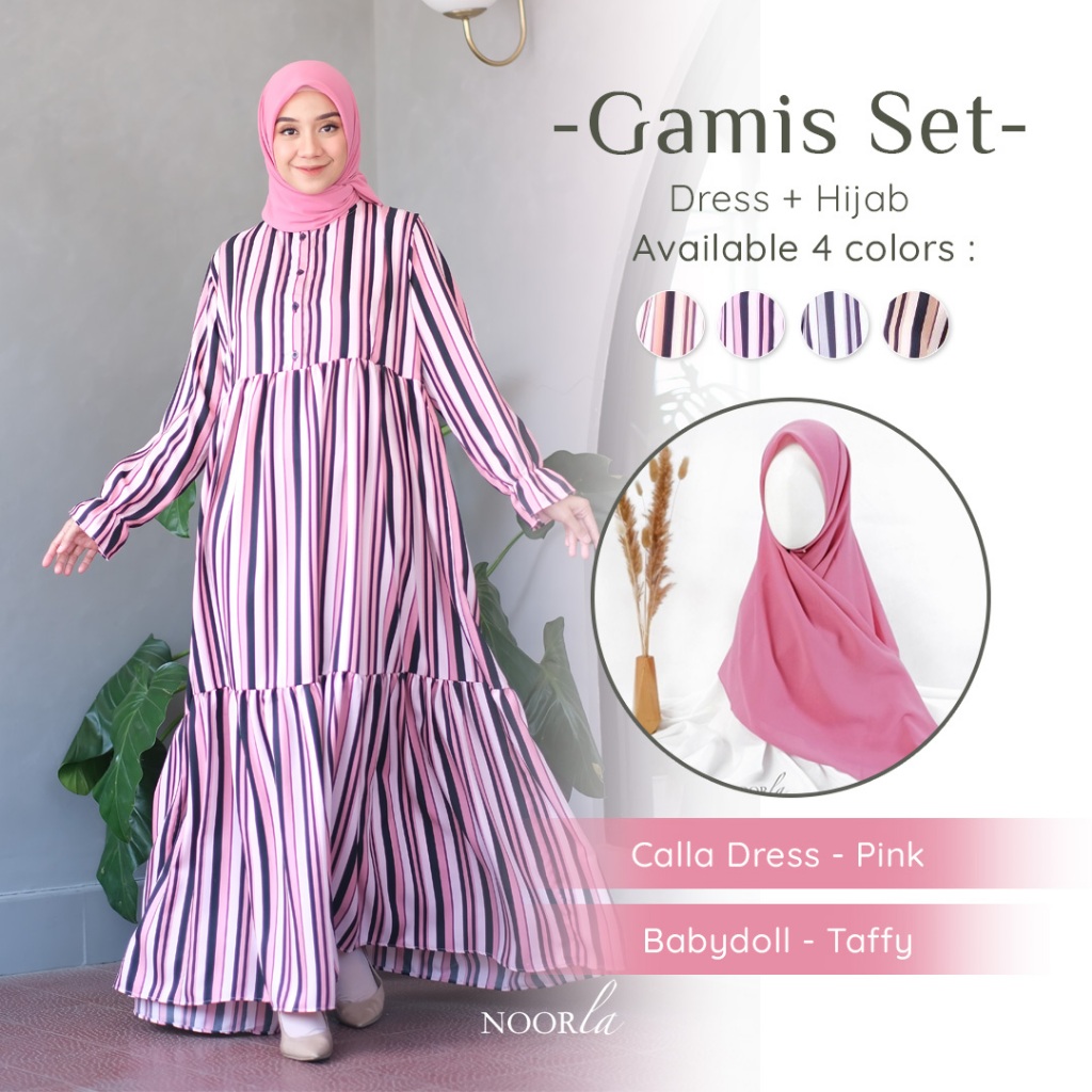 NOORLA - CALLA GAMIS SATU SET HIJAB / MAXI DRESS FASHION ONE SET