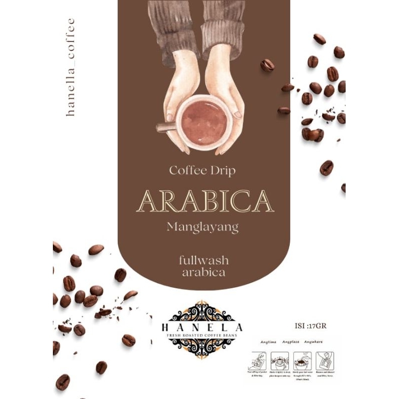 

[3 pcs & 5 pcs ]Drip Bag Coffee Arabika 17 gr kopi arabika fullwash