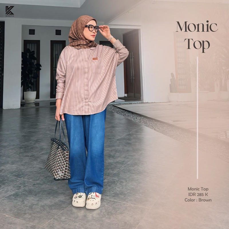 Monic top/atasan korina/kemeja basic/kemeja oversize