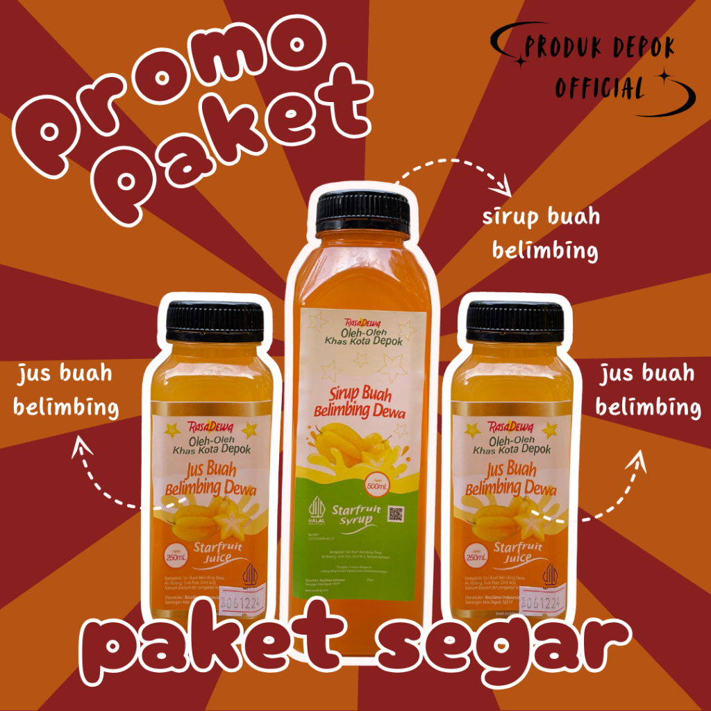 

PROMO PAKET SEGAR 2 JUS BUAH BELIMBING 1 SIRUP BUAH BELIMBING RASADEWA