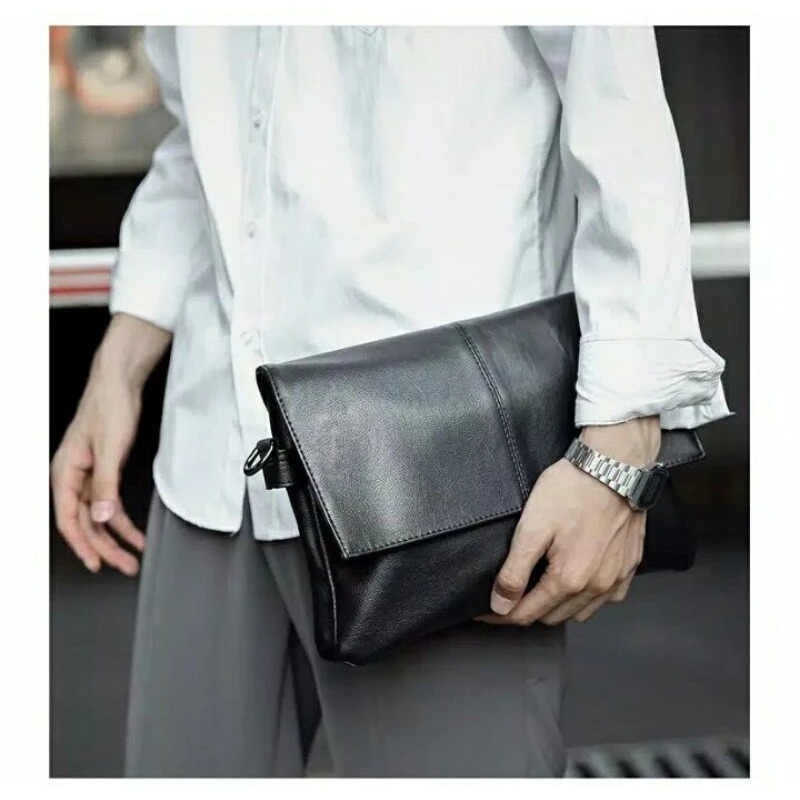 Clutch pria kulit asli - Tas selempang kulit asli simpel