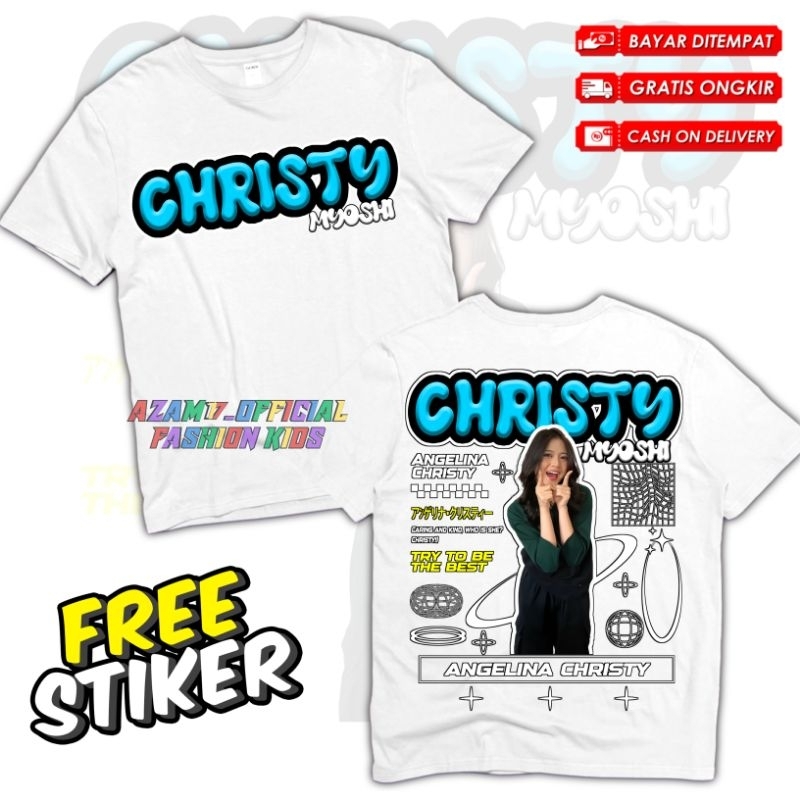(FREE STIKER JKT48) Kaos Anak Baju Anak JKT 48 Oshi Christy Free Nama / Kaos Tshirt Anak Christy JKT