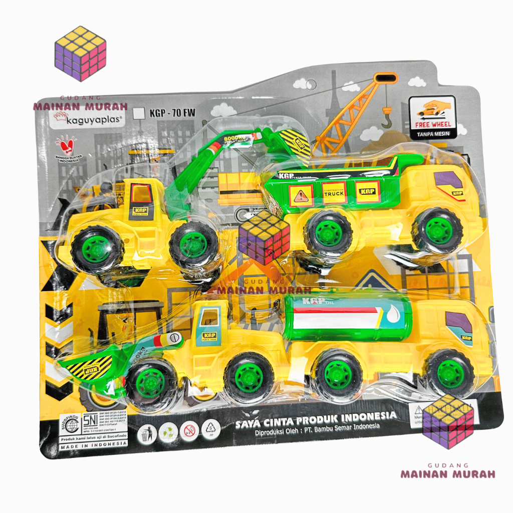 (BISA COD) MAINAN ANAK MOBIL TRUK KGP70 ISI 4 PCS / KGP-70 Mainan Free wheel 4 set Truck Truk Konstr