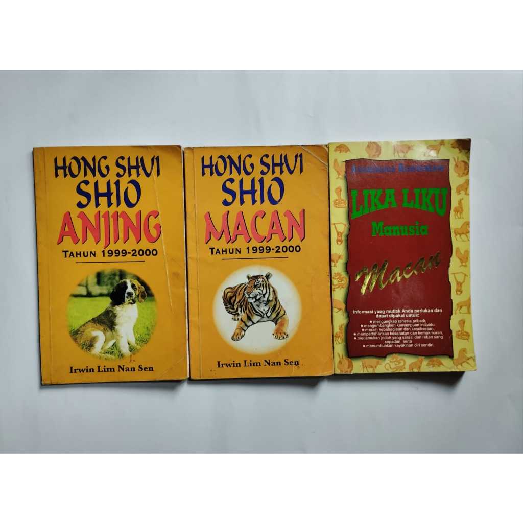 BUKU : HONG SHUI SHIO ANJING TAHUN 1999 - 2000 DAN SHIO MACAN TAHUN 1999 - 2000 DAN LIKA LIKU MANUSI