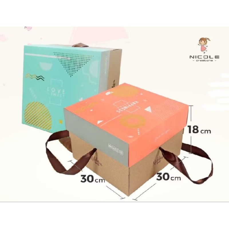 

DUS BOX KUE UKURAN 25 CM 22CM 30CM NICOLE TALI CAKE BOX