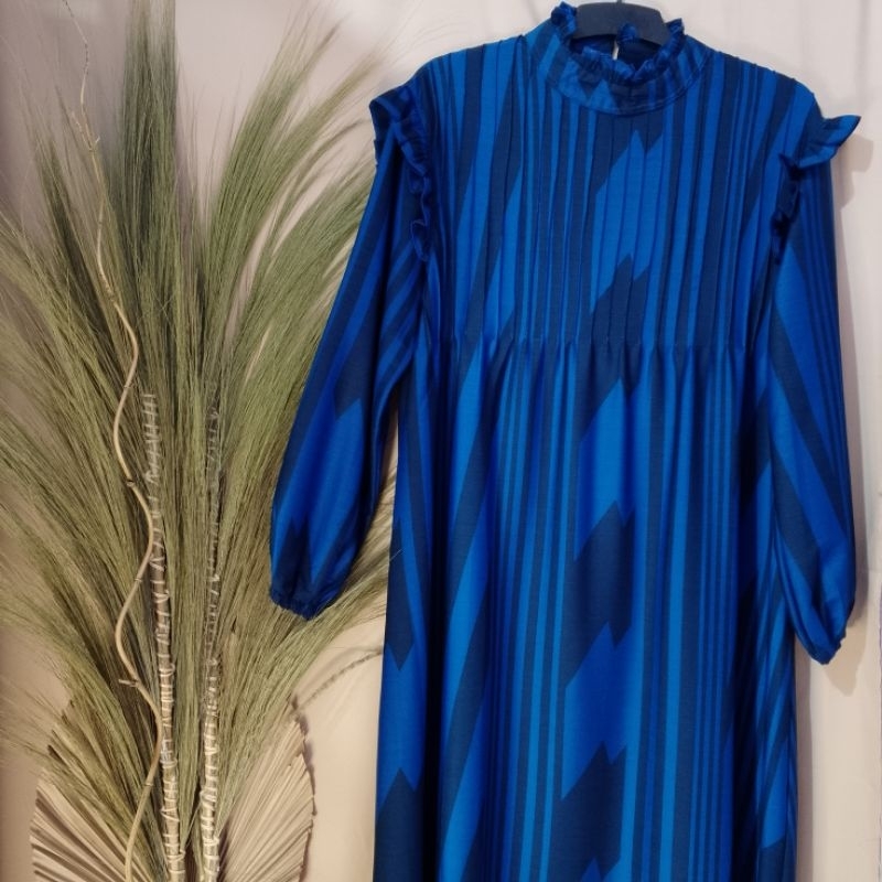LK Fashion Gamis Wanita Garis Garis Premium