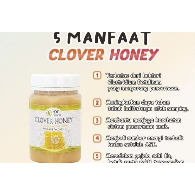 

madu clover honey 1kg free sendok kayu