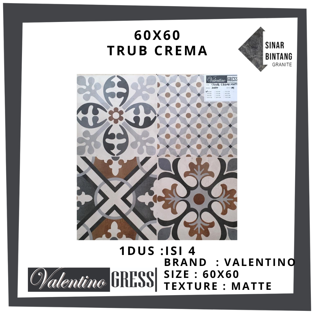 Keramik Ruangan | Lantai 60x60 Trub Crema Valentino