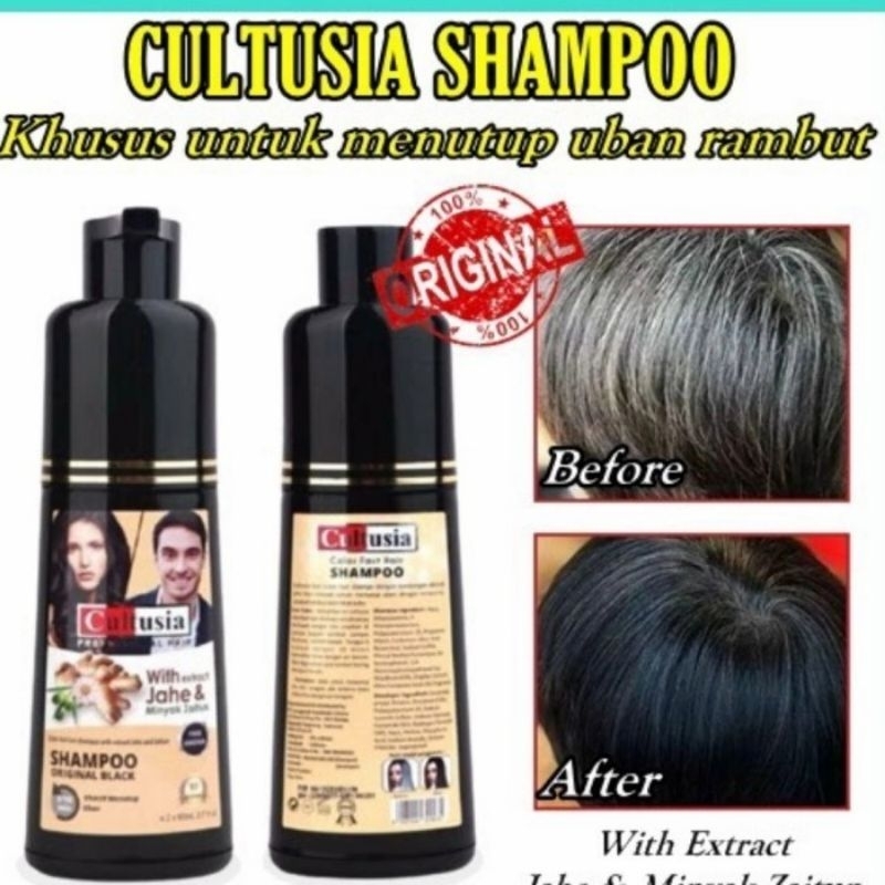 Shampo uban cultusia Pewarna rambut Hitam alami