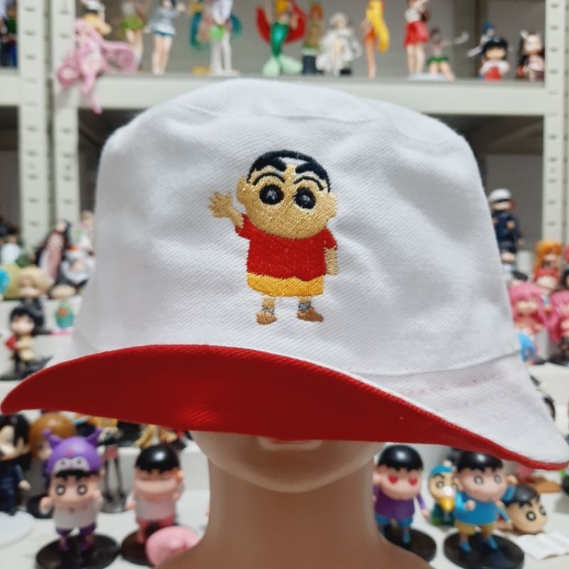 topi shinchan bordir  shinchan figure crayon shinchan