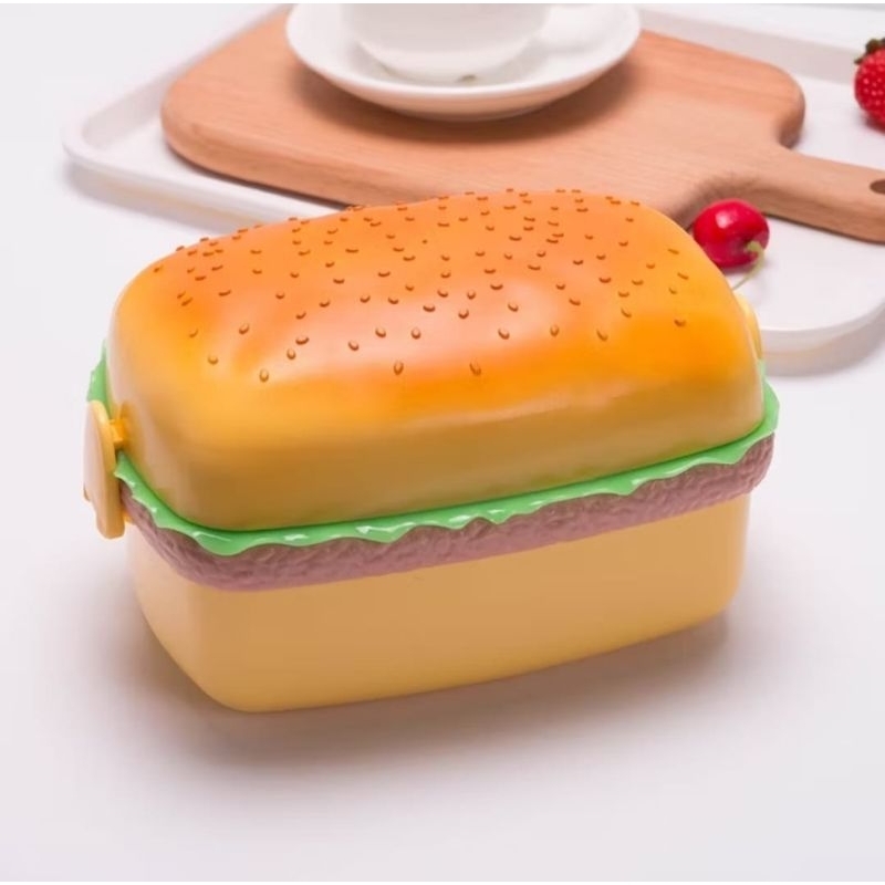 Kotak Bekal / Lunchbox / Kotak Makan Bentuk Hamburger