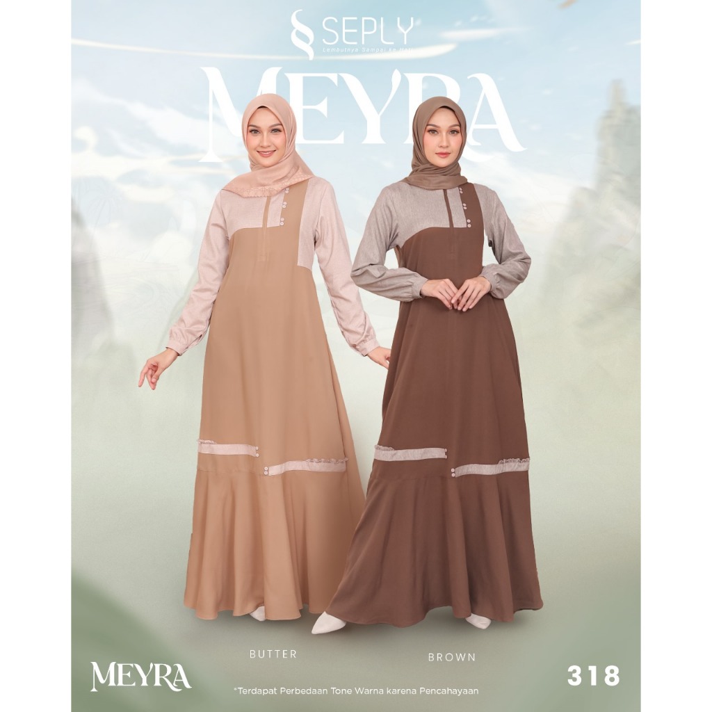 MEYRA 318 BUTTER, BROWN DAILY WEAR, KASUAL WEAR, DAILY DRESS, GAMIS HARIAN, GAMIS PESTA