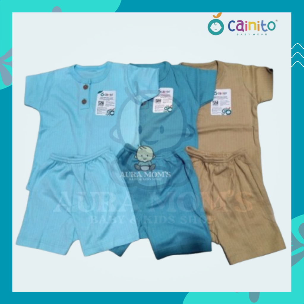 CAINITO - SETELAN PENDEK | BAJU LENGAN PENDEK KANCING DADA + CELANA PENDEK POLOS DN