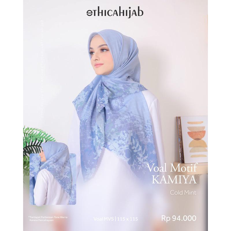 VOAL MOTIF KAMIYA COLD MINT By Ethica - Segiempat ethica Voal motif