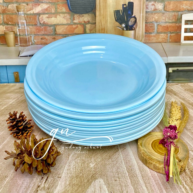 Promo 1 Lusin Piring Makan Melamin Ulir | piring mewah | Pring makan Ulir Meising Termurah Dan Terla