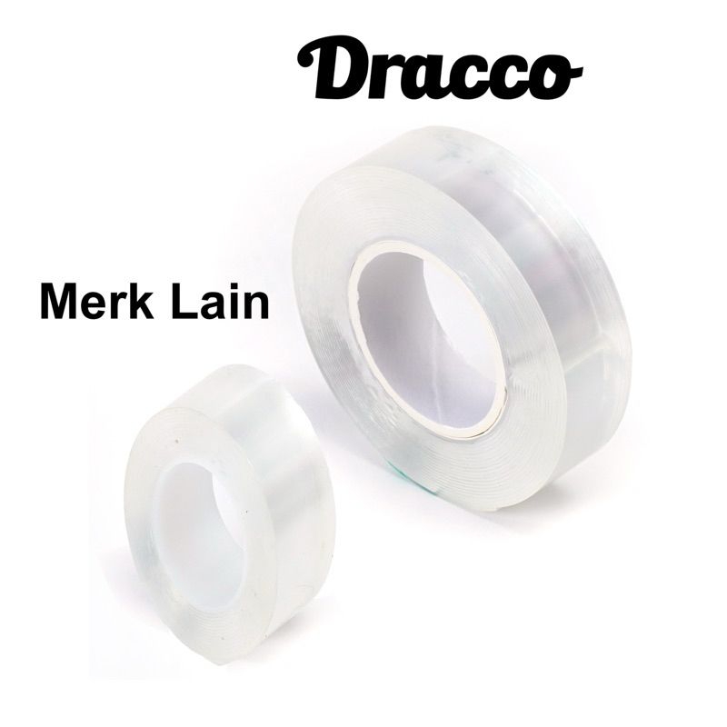 

Dracco Double Tape Premium Nano Selotip Bening 2 Sisi Serbaguna