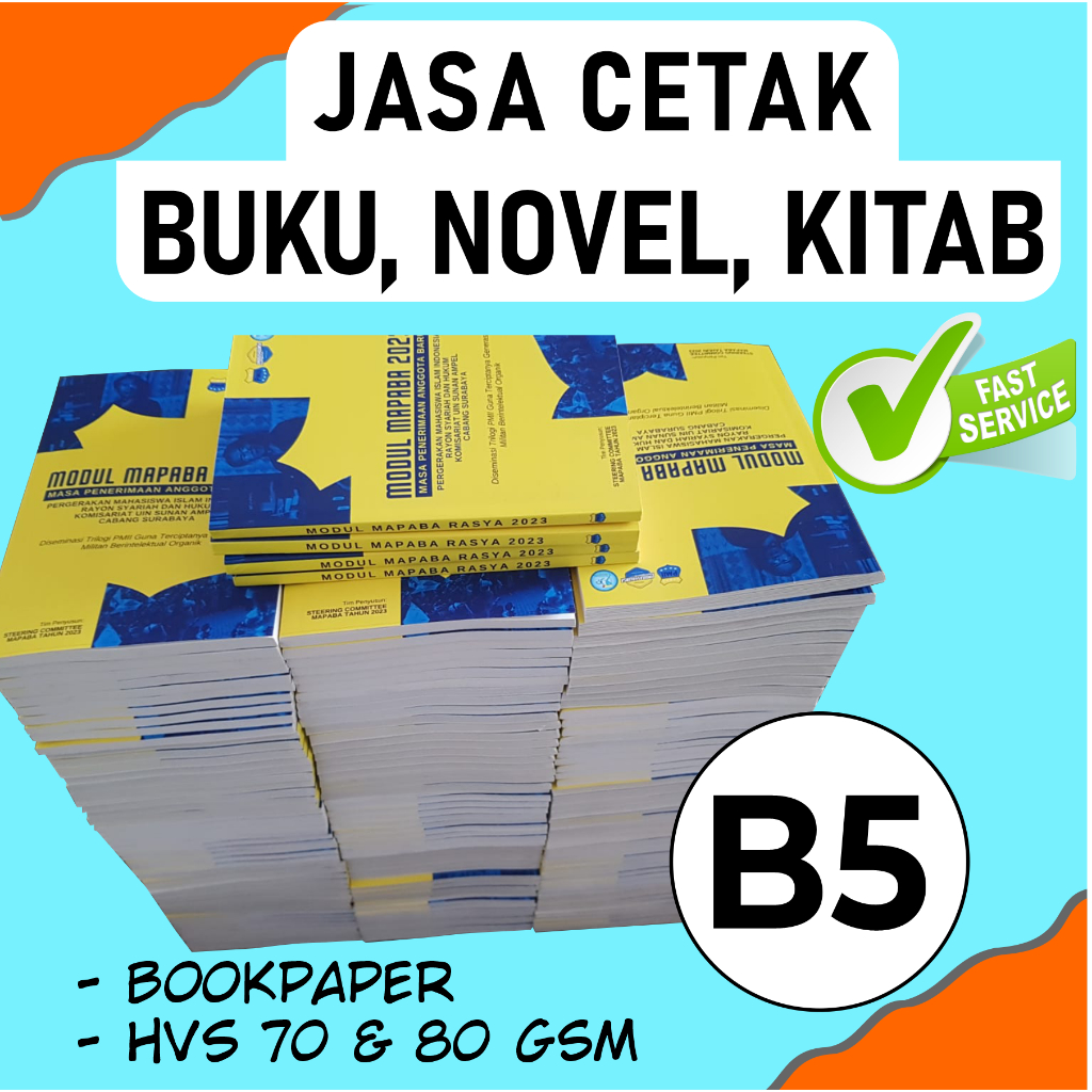 

CETAK Buku, Novel, Kitab, Skripsi, Thesis, Laporan, Buku Paket | Ukuran B5