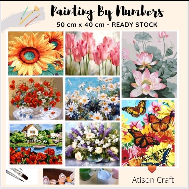 

diy Paint by number kit 50x40cm ready jakarta. painting by numbers kit