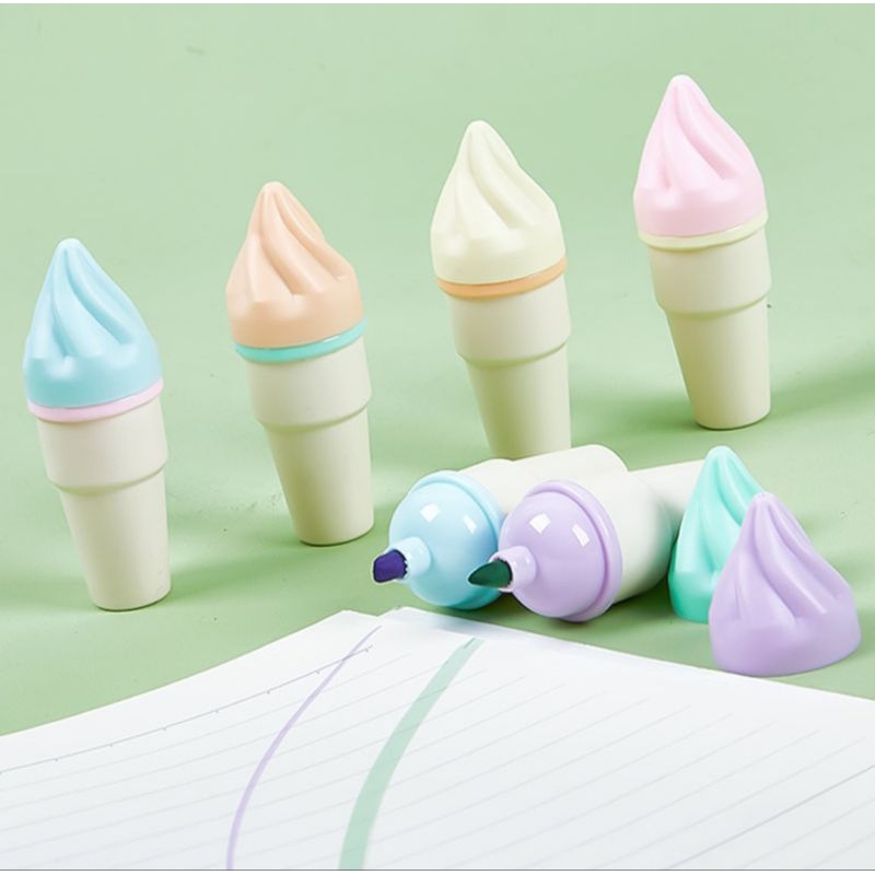 

Highlighter Es Cream Cone 1 Set Spidol Pastel