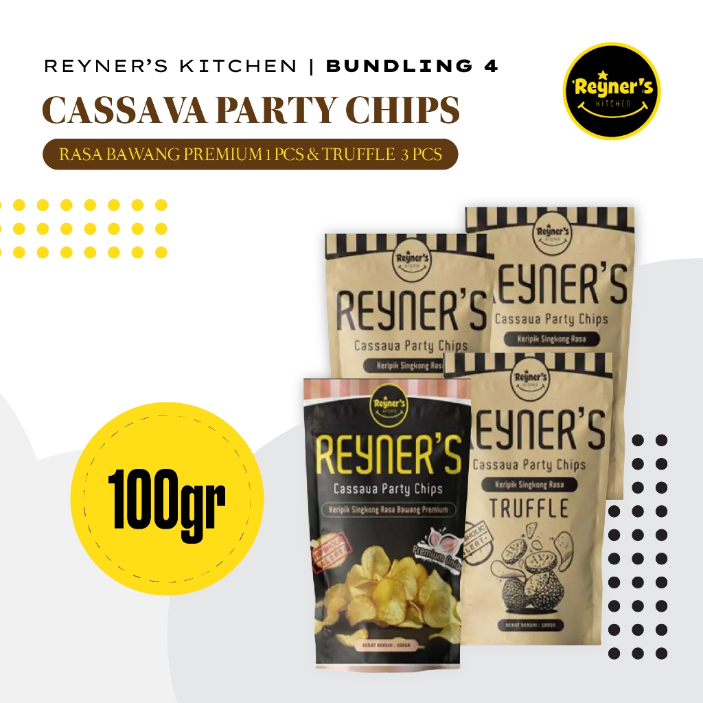 

Reyner's Bundling 4 (1 Onion Cassava Chips and 3 Truffle Crispy Cassava Chips)