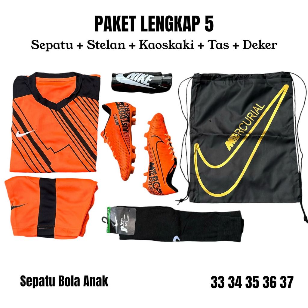 Full Set 5 Sepatu Bola Anak Laki Laki Perempuan Berkualitas Bisa COD Paket Komplit 5 Sepatu Sepak Bo