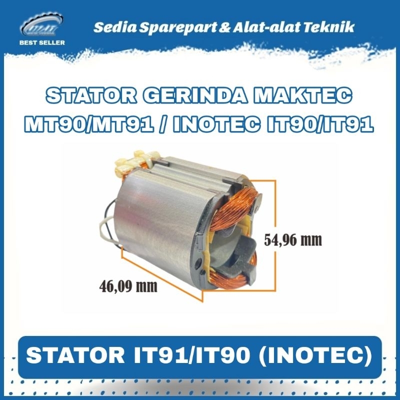 STATOR GERINDA MAKTEC MT91 MT90 RUMAH ANGKER GERINDA MAKTEC INOTEC IT90 IT91