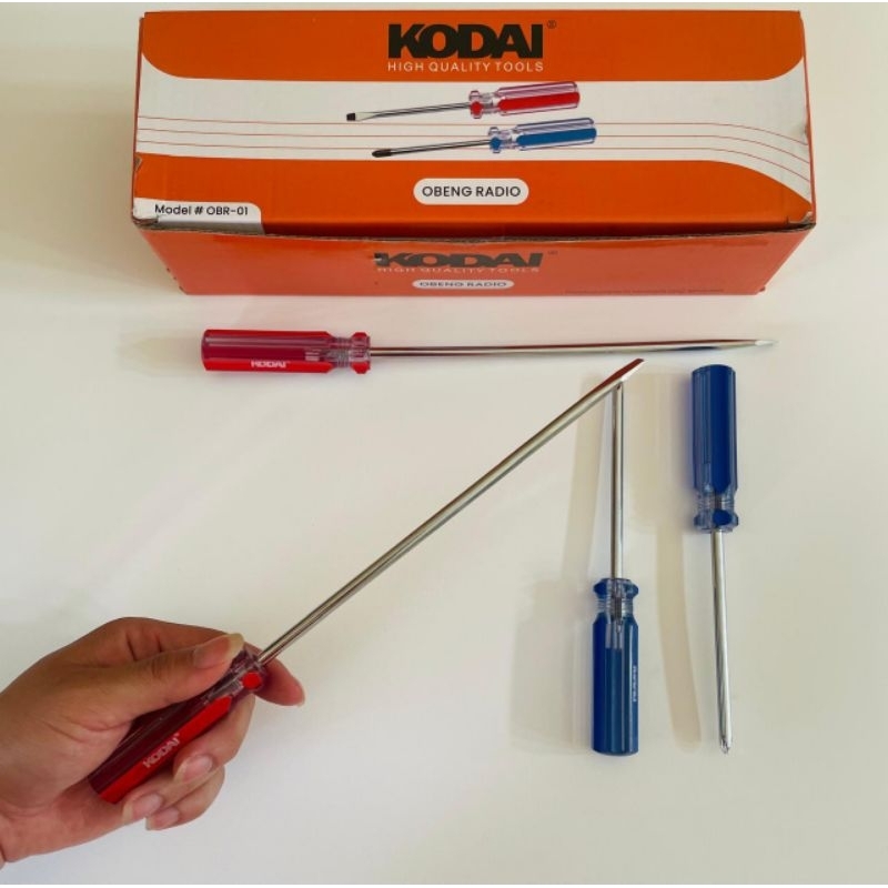 obeng gagang Kristal 4 inch plus(+)/ obeng radio gagang kristal 8 inch minus(-) & plus (+) kodai