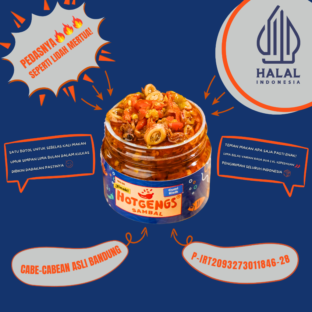 

Sambal Hotgengs - Sambal Bawang CUMI KICIK 125 Gram. Sambel Pedas Homemade