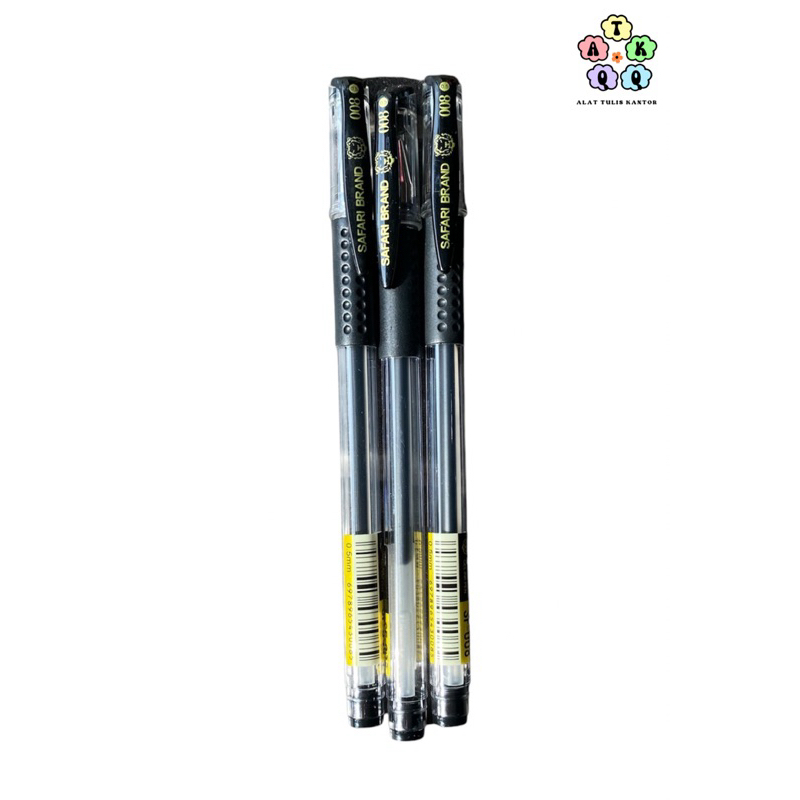 

SAFARI BRAND 008 Pulpen Gel Tinta Hitam - Isi 12pcs