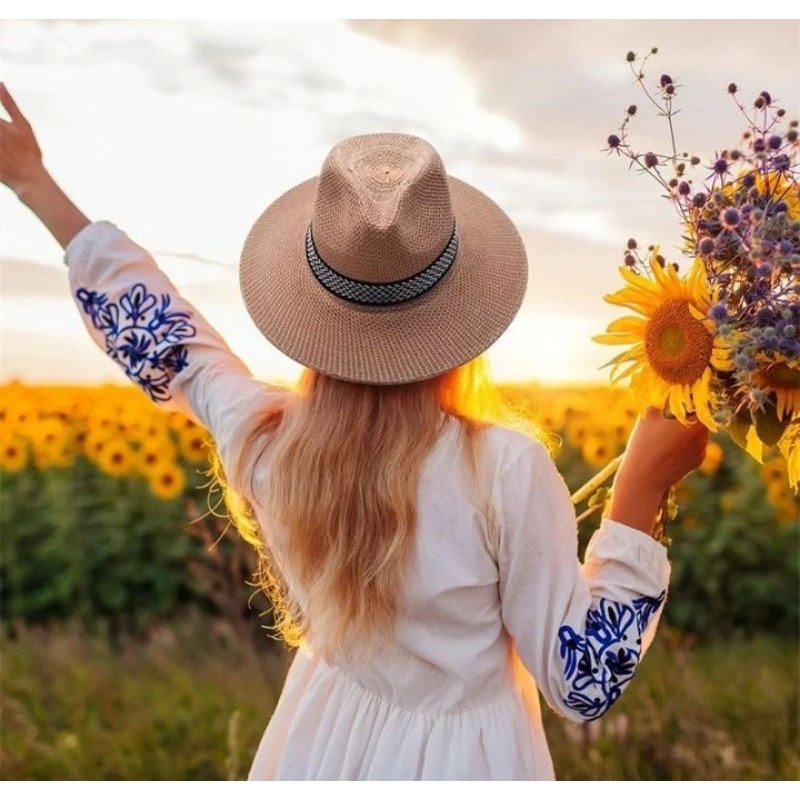 topi fedora lebar besar topi pantai pria wanita
