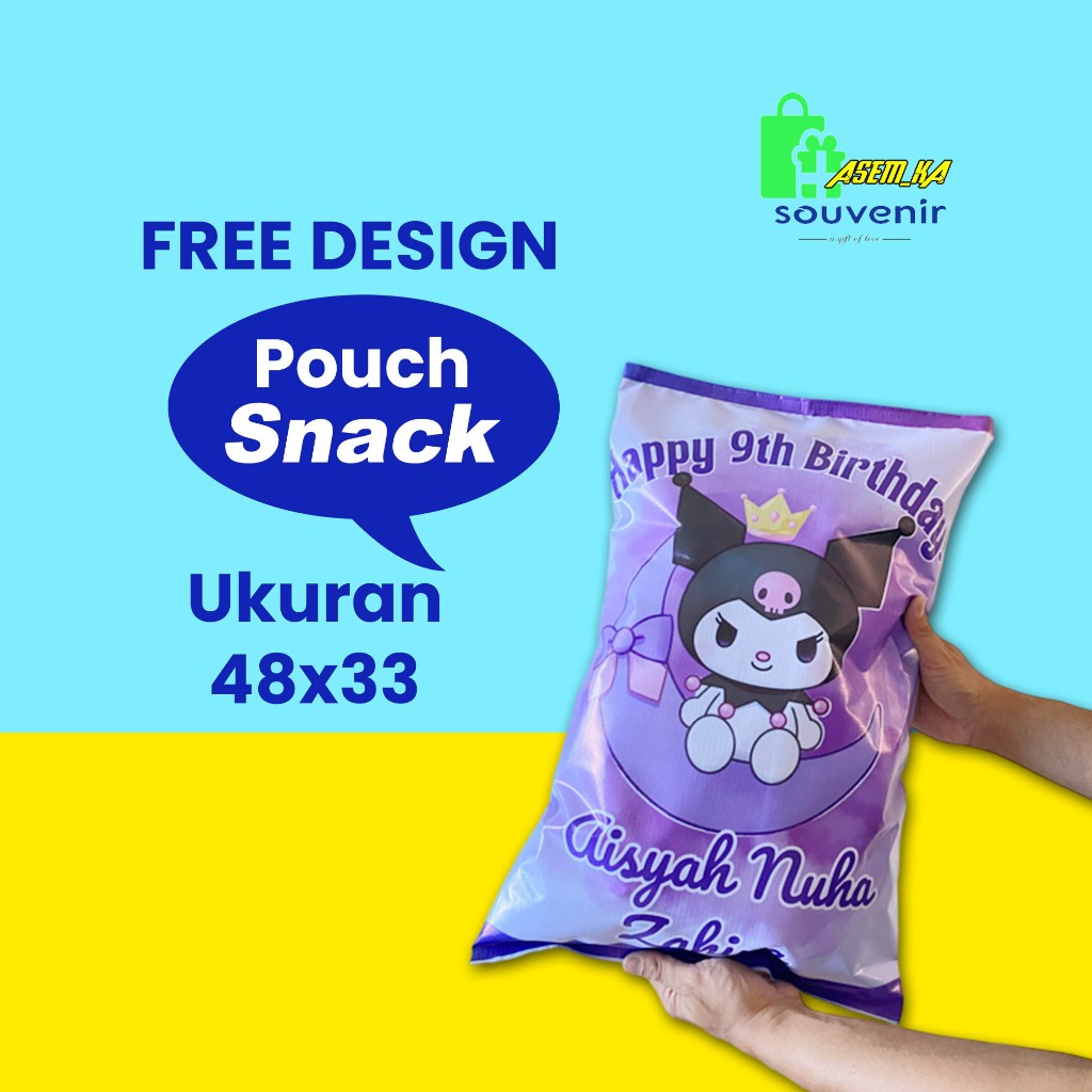 

POUCH SNACK UK 48X33 SOUVENIR ULTAH, AQIQAH DLL CUSTOM NAMA FREE DESIGN