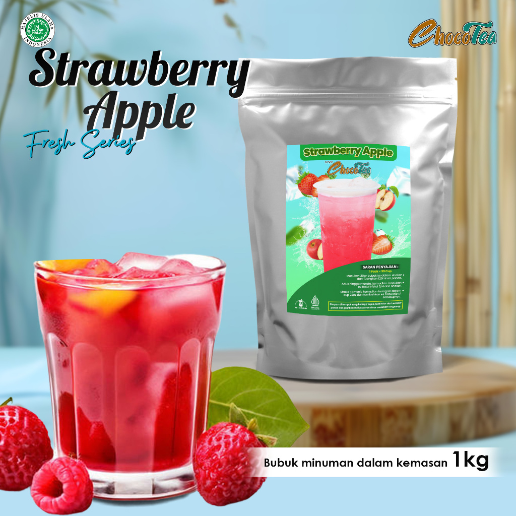 

BUBUK MINUMAN STRAWBERRY APPLE 1KG / SERBUK SEDUH ANEKA RASA / ICE SHAKE ES KEKINIAN / POWDER STRAWBERRY APPLE CHOCOLATE COKELAT COKLAT TARO MATCHA COOKIES CREAM VIRAL BANYAK PILIHAN VARIAN KEMASAN 1 KG 1000GRAM 1000 GRAM ENAK NIKMAT CREAMY LEZAT SUPPLIER