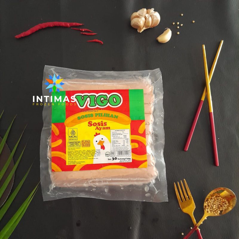 

Vigo Sosis Ayam 900g Isi 30 Batang